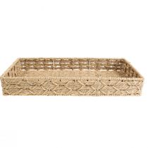Article Plateau panier plateau décoratif panier naturel 41/33/25cm lot de 3