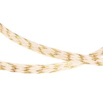 Article Cordon coton or et ruban coton crème 7mm 15m