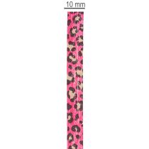 Article Ruban décoratif, motif léopard, rose, ruban frisé pour emballage cadeau et loisirs créatifs, 10 mm, 100 m