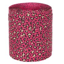 Article Ruban décoratif, motif léopard, rose, ruban frisé pour emballage cadeau et loisirs créatifs, 10 mm, 100 m