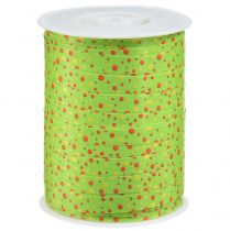 Article Ruban à friser ruban cadeau vert à pois 10mm 250m