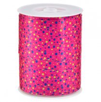 Article Ruban à friser ruban cadeau rose à pois 10mm 250m
