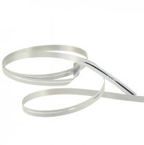 Article Ruban cadeau ruban à friser blanc avec rayures argentées 5mm 250m