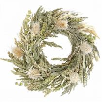 Article Carte couronne de fleurs séchées grain d&#39;herbe de chardon Ø28cm