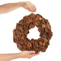 Article Couronne de lotus séché, couronne décorative de porte, 35 cm