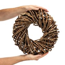 Article Couronne en brindilles naturelles, couronne ronde en rotin pour loisirs créatifs, 35 cm