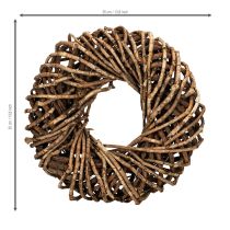 Article Couronne en brindilles naturelles, couronne ronde en rotin pour loisirs créatifs, 35 cm