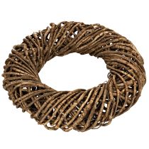 Article Couronne décorative en branches naturelles, couronne en rotin, ronde, grande, 45 cm.
