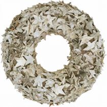 Couronne décorative étoiles écorce de bouleau Couronne de Noël bouleau Ø30cm