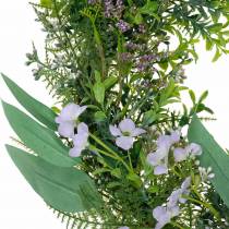 Couronne décorative eucalyptus, fougère, fleurs Couronne artificielle Guirlande de table