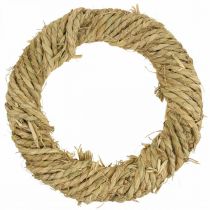 Couronne de paille tressée Ø37cm Déco paille rustique naturelle