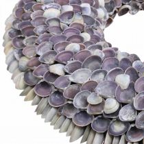 Couronne de coquillages, coquillages naturels, chippy violet, couronne de mer Ø40cm