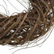 Couronne décorative Ø30cm branches et pampres Branches d&#39;orme tressées nature