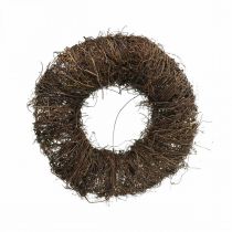 Article Couronne de vigne marron foncé Couronne décorative naturelle en vigne Ø25cm