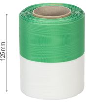Article Ruban moiré pour couronne, 125 mm x 25 m, vert et blanc, ruban tissé en taffetas, ruban national, ruban décoratif
