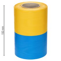 Article Rubans moirés pour couronnes de 150 mm, bleus et jaunes - rubans de deuil et décoratifs haut de gamme, pour les célébrations, rubans pour nœuds