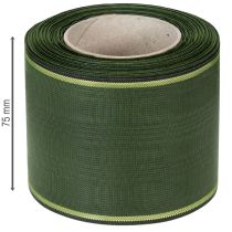Article Ruban vert foncé pour couronnes, bordé d'or, 75 mm de large, 25 m de long - Idéal pour les décorations funéraires et l'art floral