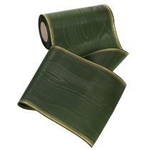 Article Ruban moiré pour couronne, 200 mm, vert foncé, bord perlé et tissage taffetas - ruban décoratif pour les célébrations et les compositions florales funéraires, 25 m