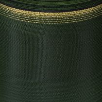 Article Ruban moiré pour couronne, 200 mm, vert foncé, bord perlé et tissage taffetas - ruban décoratif pour les célébrations et les compositions florales funéraires, 25 m