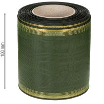 Article Ruban décoratif en taffetas vert foncé moiré 100 mm pour couronne