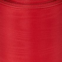 Article Ruban rouge pour couronne 75 mm x 25 m - Décoration florale funéraire, ruban résistant pour lettrage