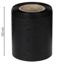 Article Ruban noir pour couronne 100 mm x 25 m - ruban de deuil, ruban pour nœud, ruban décoratif, fournitures pour fleuristes
