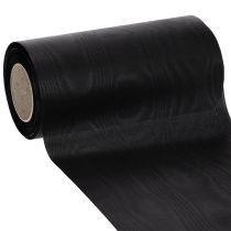 Article Ruban noir pour couronne, 200 mm x 25 m, résistant aux intempéries et imprimable, idéal pour les compositions florales funéraires.