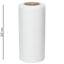 Article Ruban blanc pour couronne, 200 mm de large, rouleau de 25 m, ruban de deuil, ruban pour nœud, ruban décoratif pour compositions florales funéraires et autres occasions.