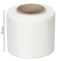 Article Ruban blanc pour couronne, de haute qualité, 75 mm x 25 m - ruban décoratif pour l'art floral et les services funéraires, idéal pour l'impression.