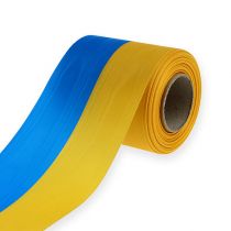 Article Ruban Couronne Moiré Bleu-Jaune 100 mm