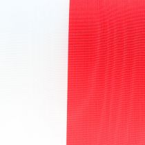 Article Rubans couronne moiré blanc-rouge 100 mm
