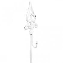 Article Porte-couronne blanc shabby chic 1 crochet H76cm