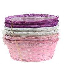 Article Panier à chips rond violet/blanc/rose Ø25cm 6 pcs