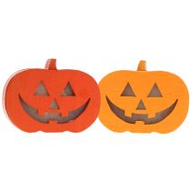 Décoration citrouille avec lumière 8.5cm 4pcs