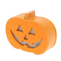 Décoration citrouille avec lumière 8.5cm 4pcs