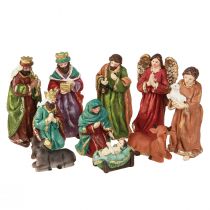 Article Crèche de Noël en polyrésine peinte à la main 5,5-12cm 10pcs