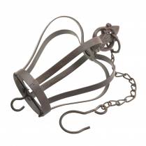 Article Couronne en métal à suspendre avec crochet marron rouille Ø11cm H17cm