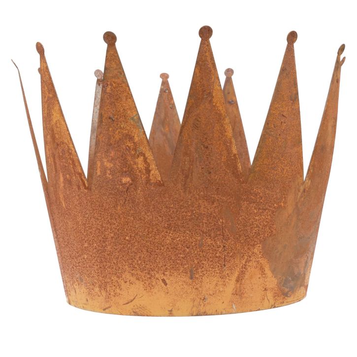 Cache-pot rouille bol décoratif couronne décorative en métal vintage Ø30cm