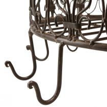 Article Panier à suspendre avec crochets Aspect rouille Ø40cm