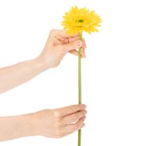 Article Gerberas artificiels, jaune soleil, fleurs de jardin, 47 cm, lot de 6