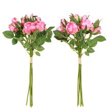 Article Bouquet de roses artificielles Fleurs artificielles Rose 36cm 12pcs