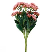 Article Poule grasse artificielle Sedum Stonecrop floraison rose 47cm 3pcs