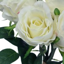 Article Roses artificielles en bouquet blanc 30cm 8pcs