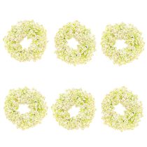 Article Couronne de fleurs artificielles mini décoration de table blanc rose Ø12cm 6 pcs