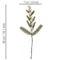 Article Branche de sapin artificielle avec mini boules de Noël blanches, 46 cm, 2 pièces