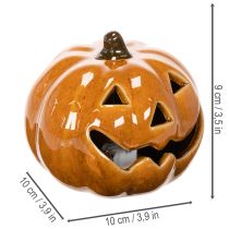 Article Citrouille en céramique avec LED, petite décoration d'Halloween de 10 cm