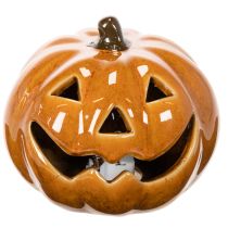 Article Citrouille en céramique avec LED, petite décoration d'Halloween de 10 cm