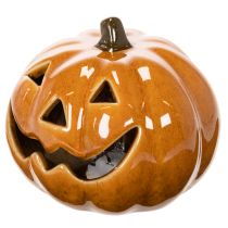 Article Citrouille en céramique avec LED, petite décoration d'Halloween de 10 cm