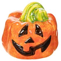 Article Figurine décorative de citrouille en céramique pour l'automne et Halloween, 8 cm