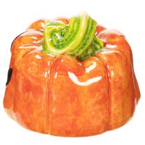 Article Figurine décorative de citrouille en céramique pour l'automne et Halloween, 8 cm